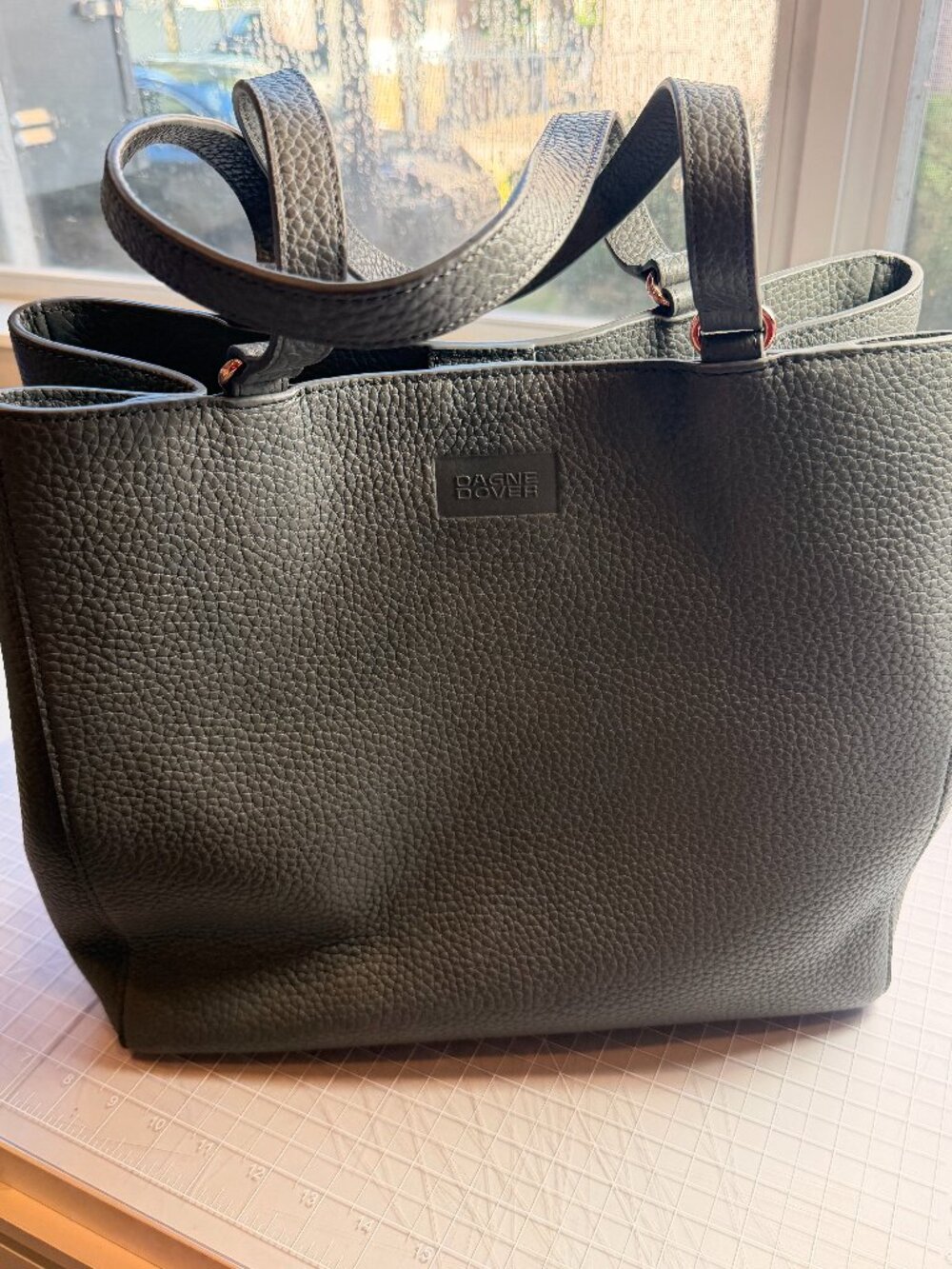 Dagne Dover Allen Tote Medium - Grey Pebbled Leather